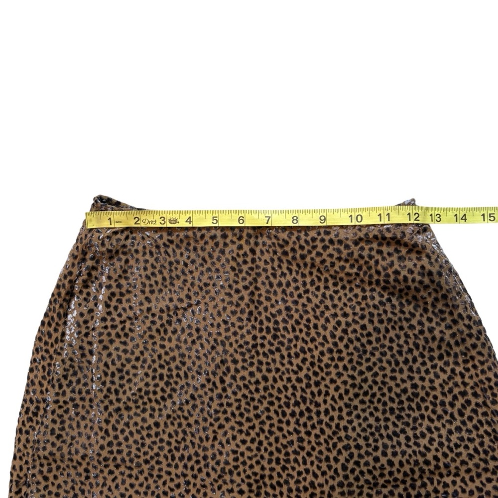 Elspeth Gibson London Animal Cheetah Print Dot Velvet Silk Blend Skirt - Picture 11 of 15